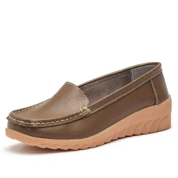 

leather shoes women non-slip casual flats 528