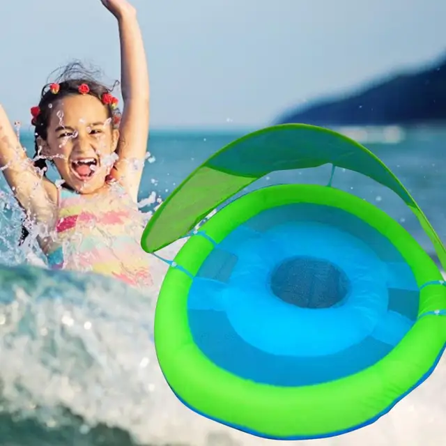Baby Swimming Ring Inflatable Seat Pool Float Infant Inflatable Swimming Ring With Sunshade Baby Inflatable Awning 1