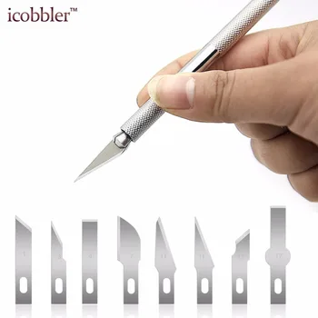 

40 Pcs Blade Set Carving Knife Rubber Phone Film Knifes Pen Sharpener Paper Cutting Wood Leather Tools Hand Model Knives