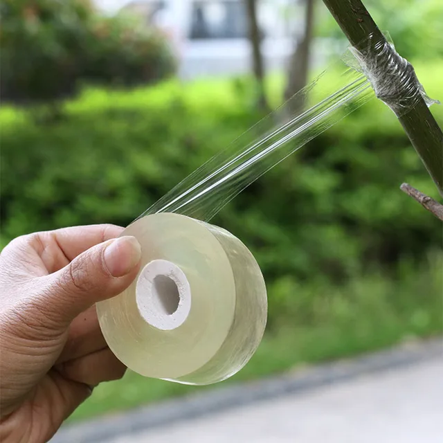 2 Cm Pvc Gyümölcsfa Oltó Film Ön Adagoló Műanyag Fóliazalag Tekercselő, Nyújtható Kertes Szalag Graftfákhoz - Image 2