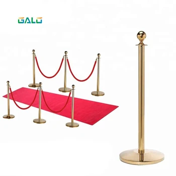 

Custom Museum Exhibition Obstacle and Rope 1.5M Hotel Concierge Red Carpet Isolated Red Velvet Rope Obstacle