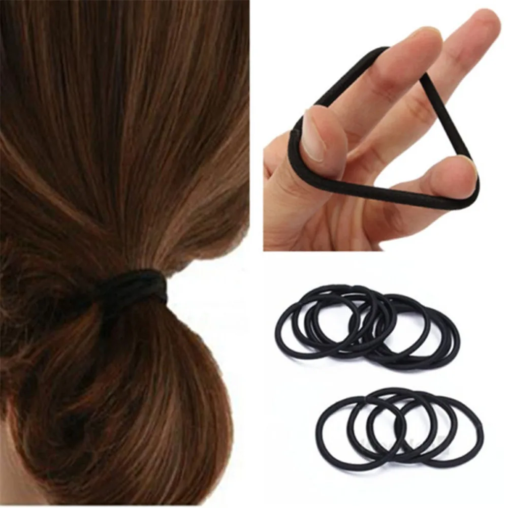 50Pcs/Set 3.0cm Black Elastic Hairbands for Girls Fashion Women Scrunchie Gum for Hair Accessories Elastic Hair Bands