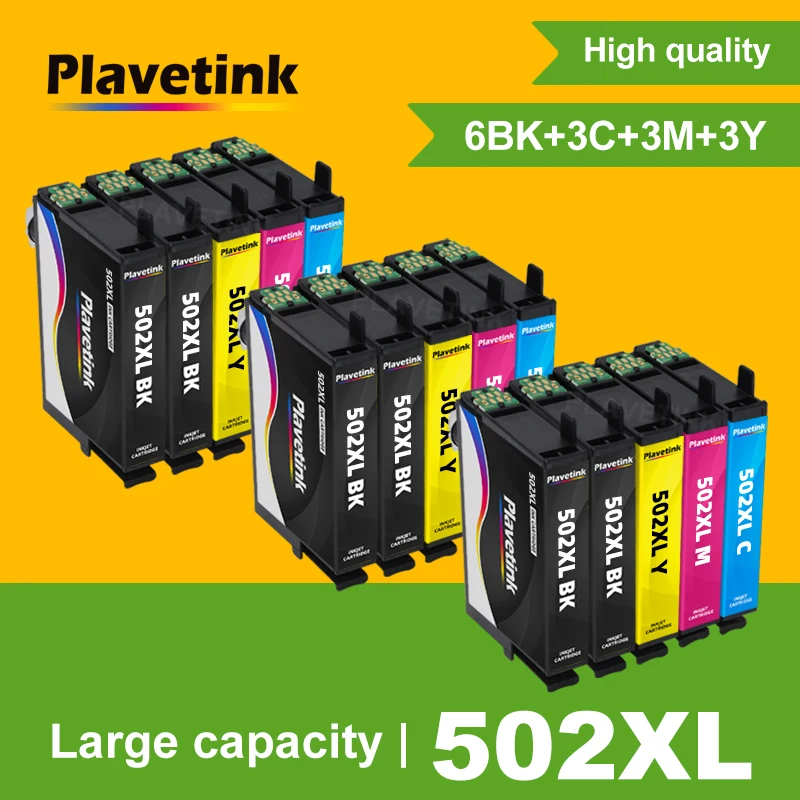 Plavetink совместимый чернильный картридж для принтера EPSON 502 T502 XL Expression Premium XP5100 XP5105