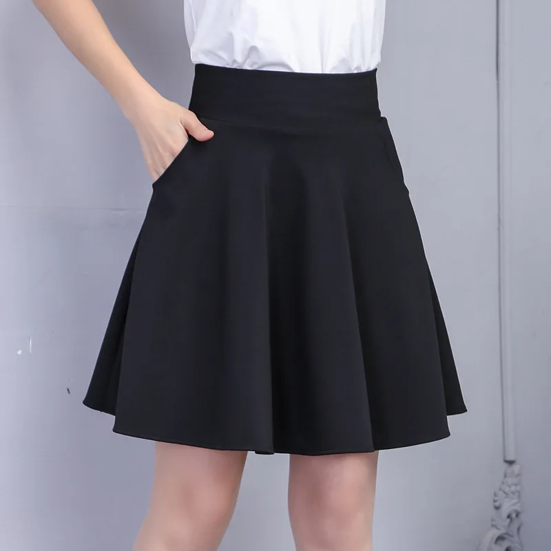 2023 New Fashion Women Cotton Space Knee-Big Swing Umbrella Skirt High Waist Vintage Ladies  Skater Skirt images - 6