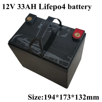 

Waterproof Lifepo4 12v 33Ah Lithium Battery BMS 4S for 360W Hernia Lamp Fish Finder Monitor UPS Solar Storage RV + 5A Charger