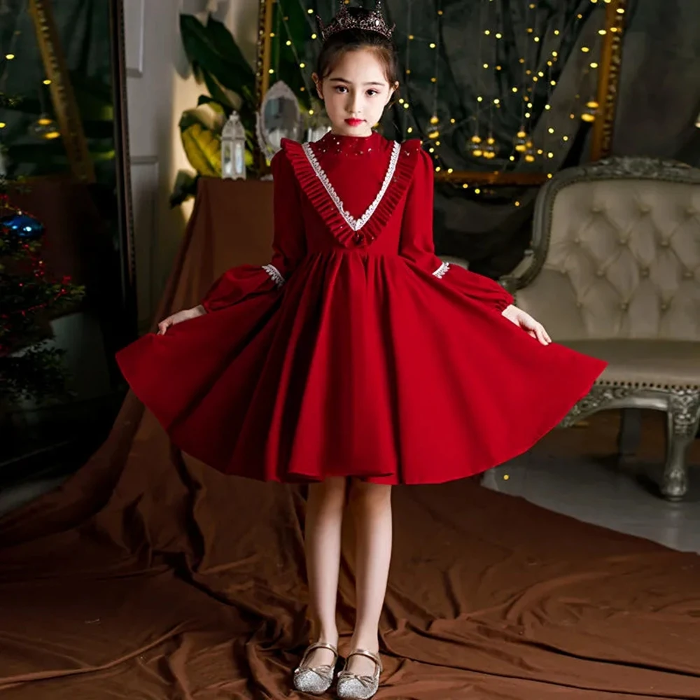 Vestido niña de 4 a 14 años, ropa de fiesta de princesa para Navidad, moda para niña roja, 6, 9, 2022|Vestidos| AliExpress