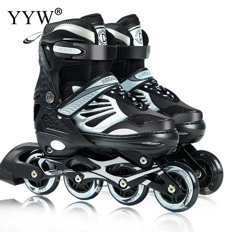 

Inline Roller Skates Professional Kids Adults Adjustable Hardwearing Skating Shoes Sliding Size 27-41 With Protective Gears