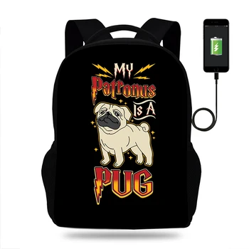 

17inch My Patronus SchoolBags Teenager boys&Girls Backpacks satchel for kids orthopedic mochila escolar Usb Charge book Bag