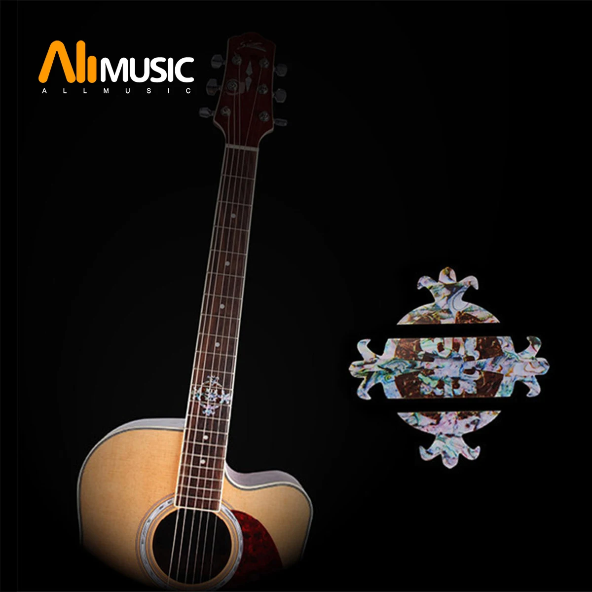 Wreath Shape Imitation Abalone Guitar Neck Marker Fretboard Inlay stickers and Decals for Guitar Fingerboard