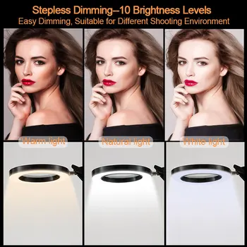 

LED 5X Magnifying Glass Desk Lamp With Clamp Hands USB-Powered Dimmable Table Light With 3 Modes For Live Makeup Or Repair
