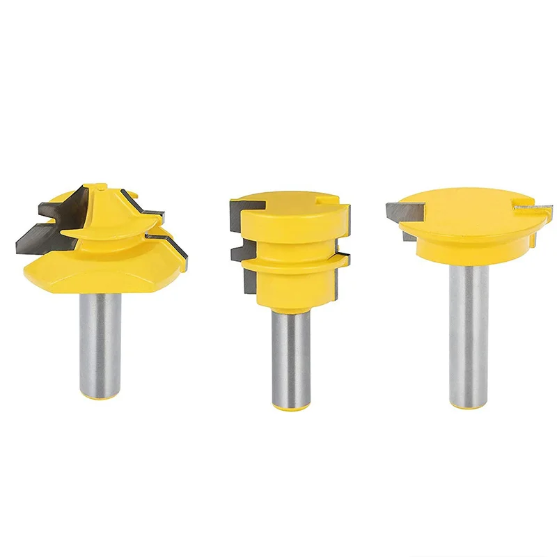 

New Jointing Router Bit Set -Lock Miter/Glue Joint/ Drawer Front 3Pcs Router Bits for Wood/Milling Tools/Wood Milling Cutter