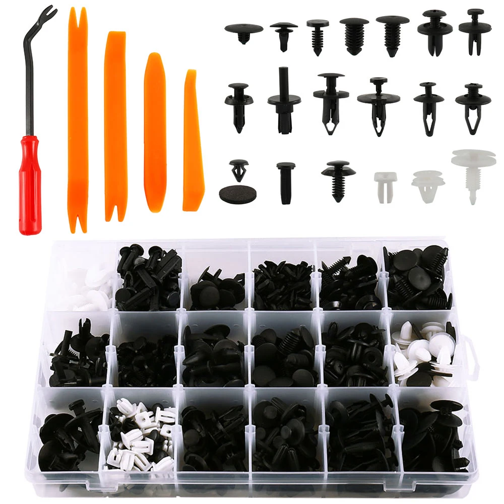 

435pcs Universal Auto Retainer Bumper Clips with Fastener Auto Push Trim Door Panel Rivet Mud Flaps Pushes Car Interior Clips