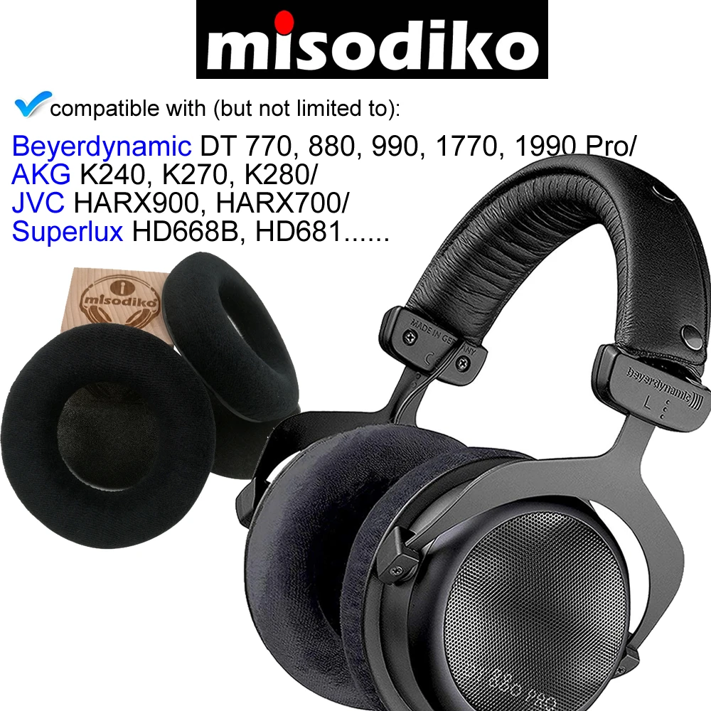Almofadas de Almofadas de Ouvido de Substituição Misodiko para Akg Beyerdynamic Dt880 Dt990 Sennheiser Hd215 Hifiman K240 K270 K280 Dt770 - Image 4