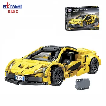 

ERBO 378PCS 1:18 Technic Building Blocks Pull Back Sports Car Model Plastic ABS DIY Educational Bricks Toys for Children Gifts