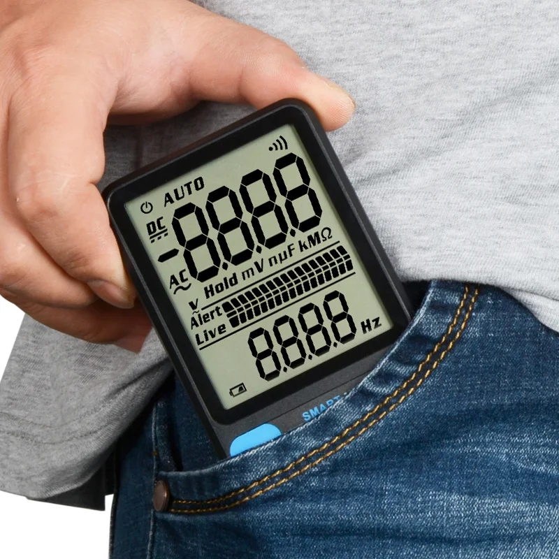 Kopen MESTEK Ultra Draagbare Digitale Multimeter Grote 3.5 inch LCD 3 Line Display Voltmeter AC DC Voltage NCV Weerstand ohm Hz Tester