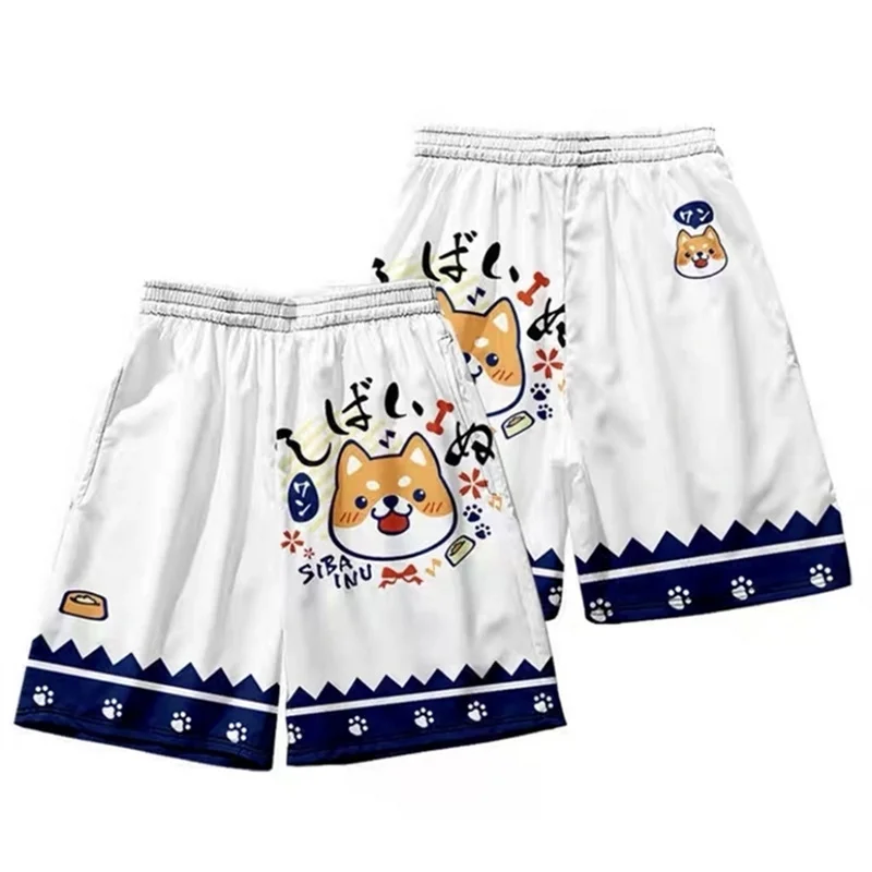 Two-piece Suit Shiba Inu Printing Japanese Style Kimono And Shorts Set Boys Girls Cardigan Blouse Haori Obi Children Clothes
