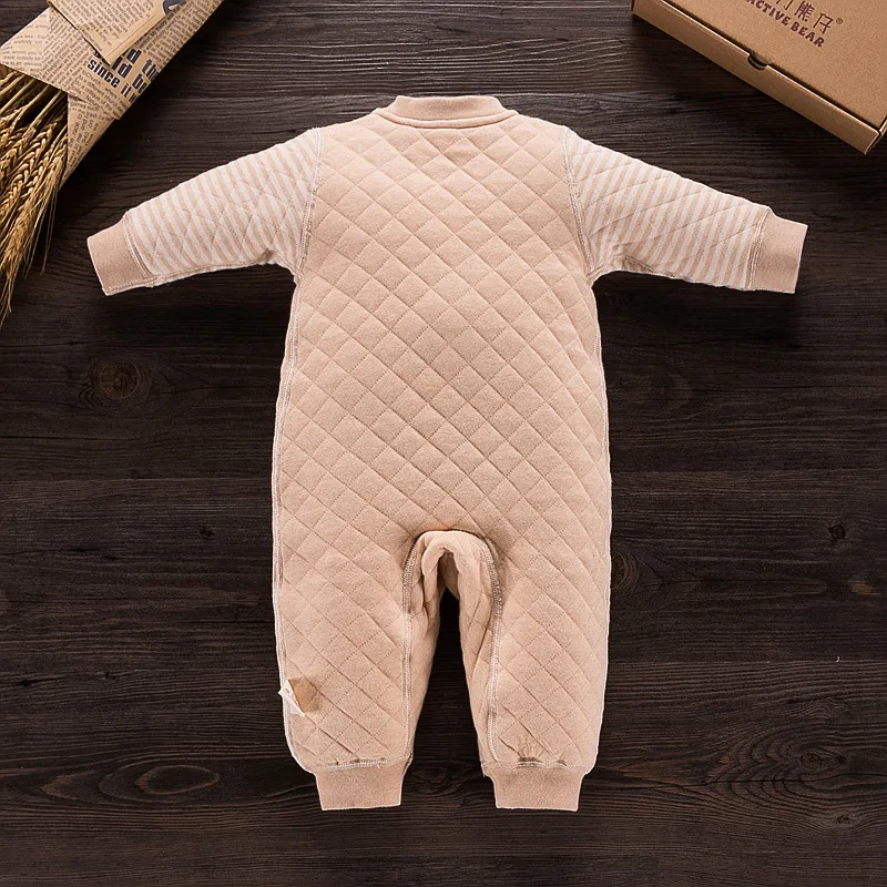 

Infant Clothing Autumn And Winter Thick Quilted Warm Baby Onesie Long-sleeve Jumpsuit Cartoon Open File BABY'S Romper