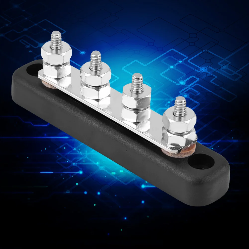 Bloco de Fibra de Vidro Feito em Aço v 4 Pregos Bus Bar Elétrica Junção Terminal Reforçada Nylon Bronze Inoxidável ac 300v dc 48 100a 3 Pregos Bus Bar Elétrica Junção Terminal Bloco
