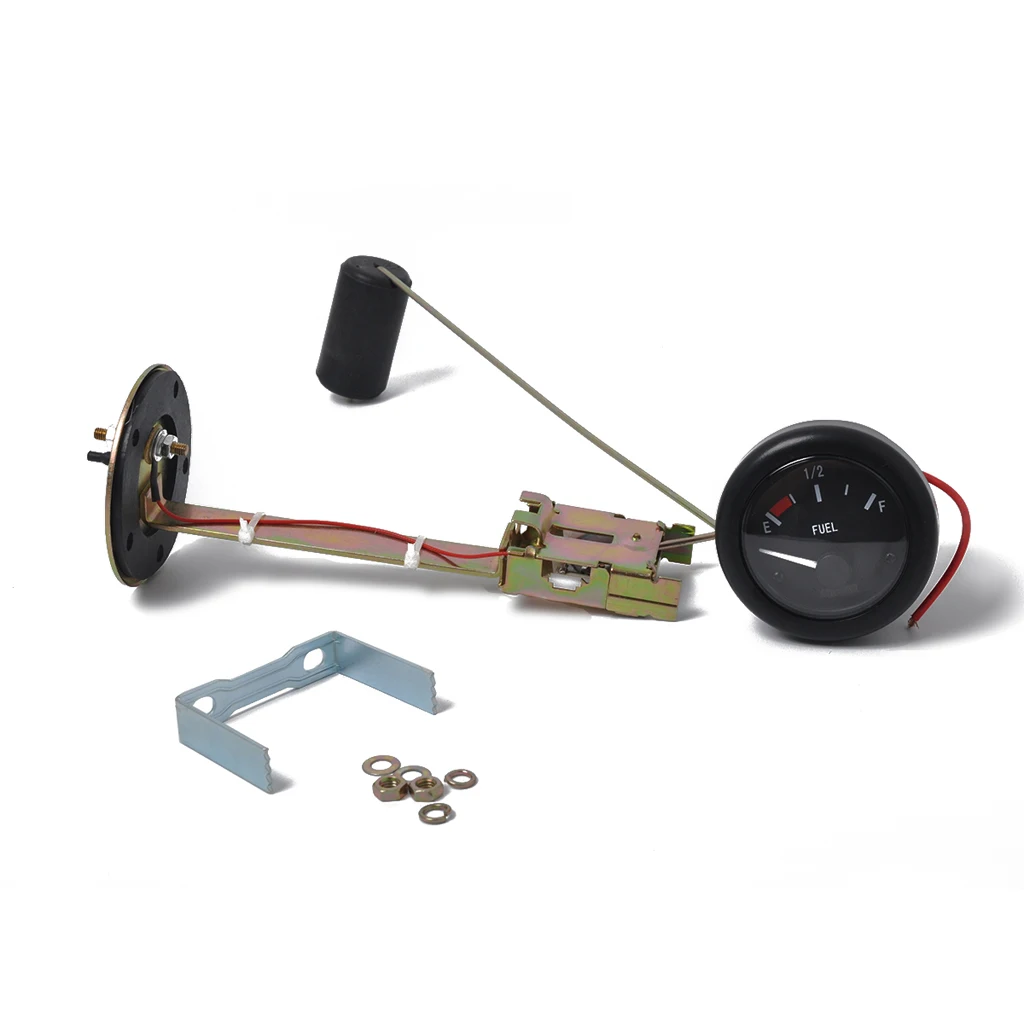 12V 52mm 2inch Boat LED Backlight E-1/2-F Fuel Gauge + 350mm Sensor