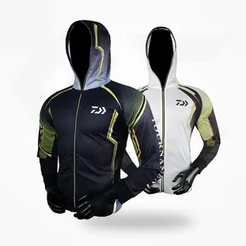 

Brand DAIWA Professional Fishing Shirts Long Sleeve Hooded Clothes Sports Breathable Quick Dry Jacket Camiseta Pesca