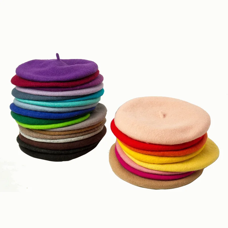 

Korean version of children's size exquisite high-quality wool beret painter hat autumn and winter cold protection fashion warm w