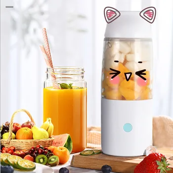 

400ml Mini Cute Cartoon Juice Cup Maker Portable Juicer Electric USB Rechargeable Smoothie Blender Machine Mixer Gym Bottle