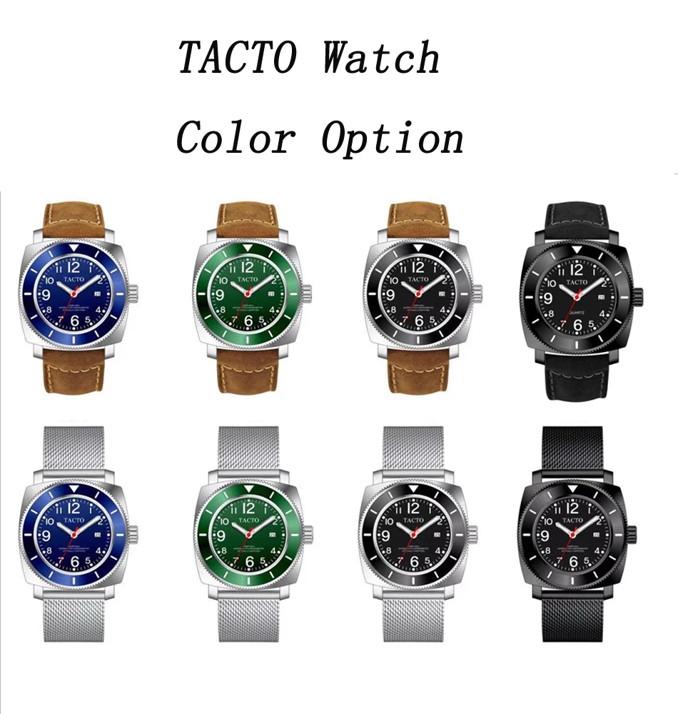 panerai watch TACTO High Quality Mens Watches Top Brand Luxury Sports Watch Steel Miyota Quartz Black Luminous Hands AAA Watch