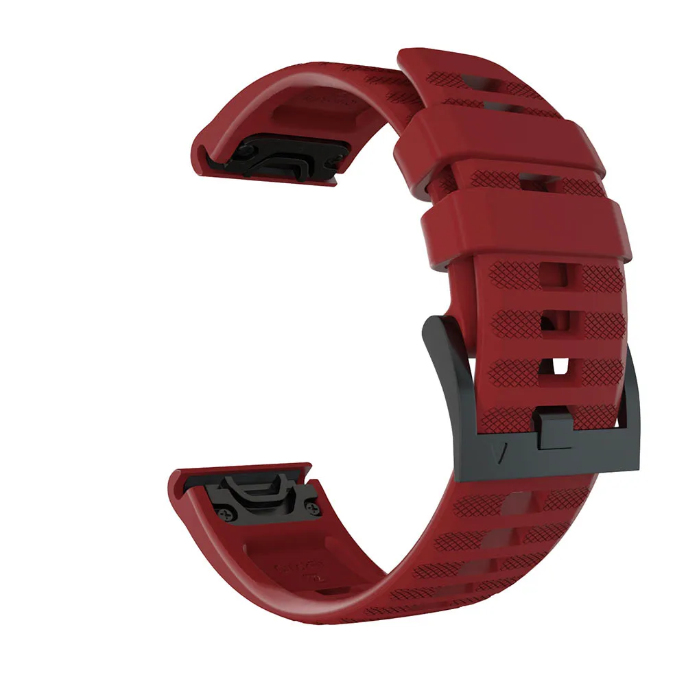 Red Легкий силиконовый браслет для Garmin Fenix 6X Pro 5X 5X Plus, умные аксессуары, 26 мм, быстросъемный ремешок для часов Fenix 3/3 HR - Цвет: Red