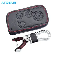 Couro chave do carro capa para honda freed spike híbrido stepwgn elysion 4 botões de controle remoto inteligente fob caso chaveiro proteger saco