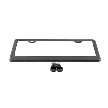 

License License Plate Frame Plate Frame Cover W/ 2 Screw Cap Carbon Fiber