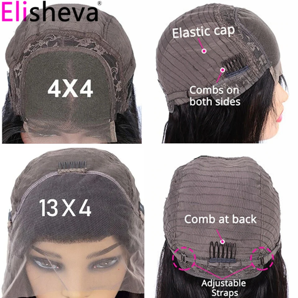 Bone Straight Human Hair Wig Straight Frontal Wig 4x4 Transparent Lace Wig 30 Inch Lace Front Wig Brazilian Hair PrePlucked Remy