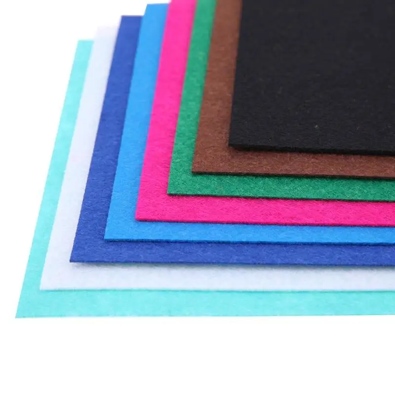 40pcs Colorful Nonwoven Felt Fabric Polyester Cloth Tablecloth Handmade DIY Crafts Sewing Tool Kindergarten Supplies Home Decor