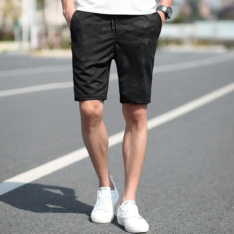 2019 Men's Summer Fashion Leisure Loose Sports Quick-drying Five-point Pants Elastic Breathable Thin Large Size beach Trousers