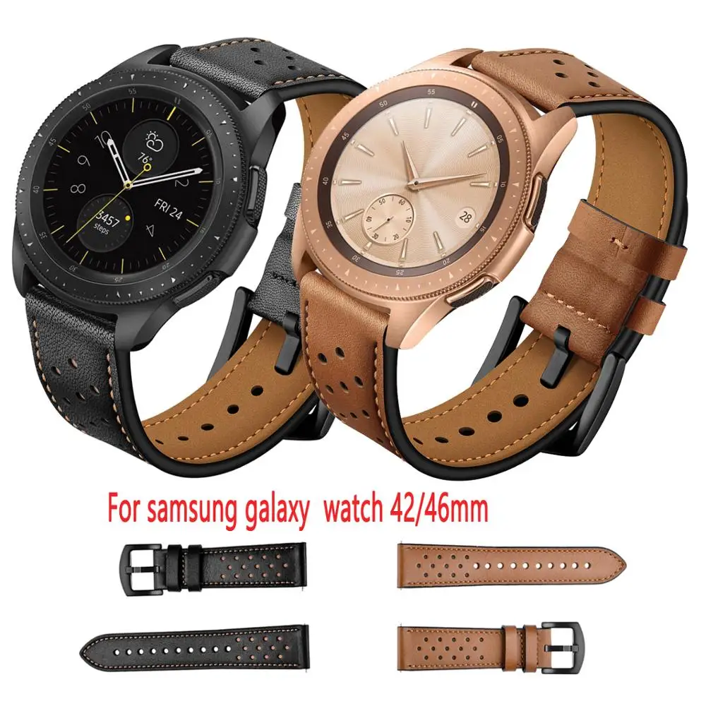 Кожаный ремешок для часов samsung Galaxy Watch 42 мм 46 мм часы 20 мм 22 мм ширина с быстроразъемным ремешком