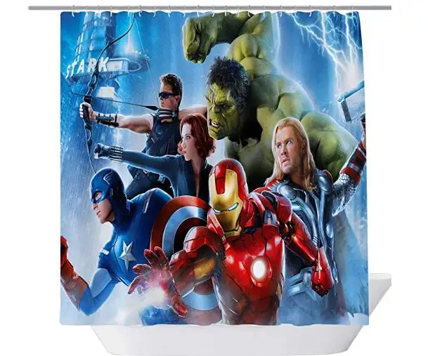 Avenger Superhero Marvel Shower Curtains Waterproof Bathroom Decor With Hooks 3d Girls Boys Gifts Lazada Ph
