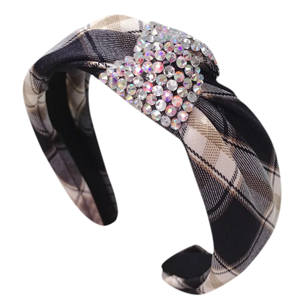 Корейский Бутик Hairband алмазные завязанные ободок Девушки Женщины обруч для волос ленты аксессуары резинки головной убор# p3