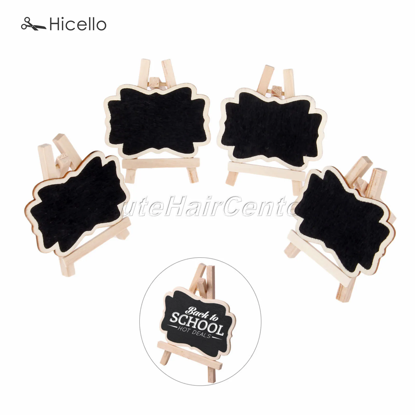 10PCS Mini Wooden Blackboards Chalkboards with tripod 6.6*8cm for Wedding Birthday Party Decoration table tags Hicello