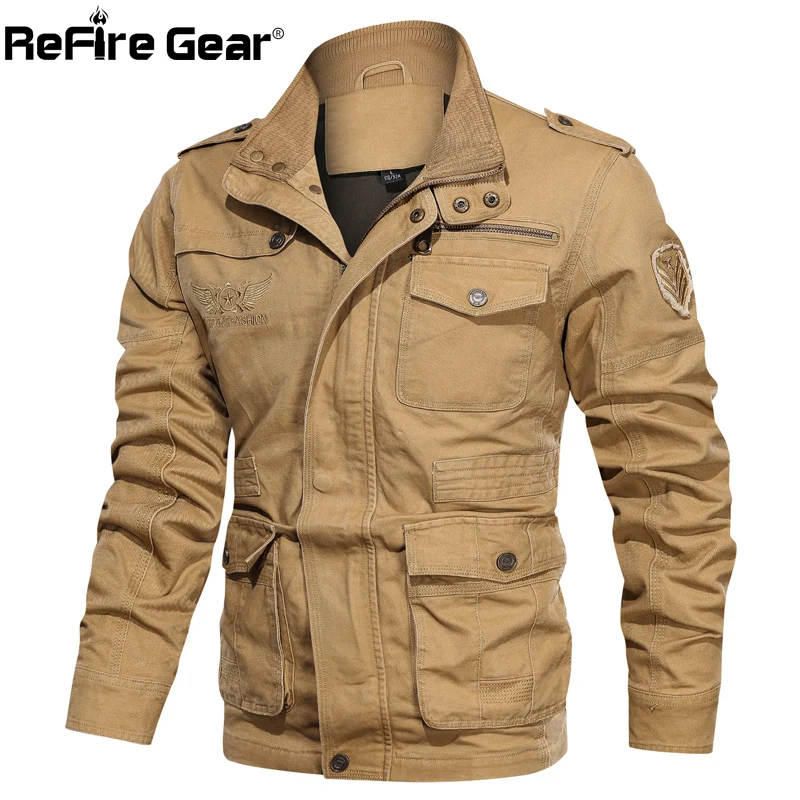 Куртка ReFire Gear Мужская тактическая в стиле милитари Бомбер с армейской символикой