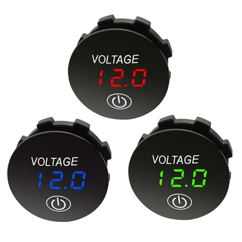 

Battery Capacity Display Voltmeter LED Digital Voltage Meter with Touch-ON OFF Switch Car Motorcycle DC 3V-35V