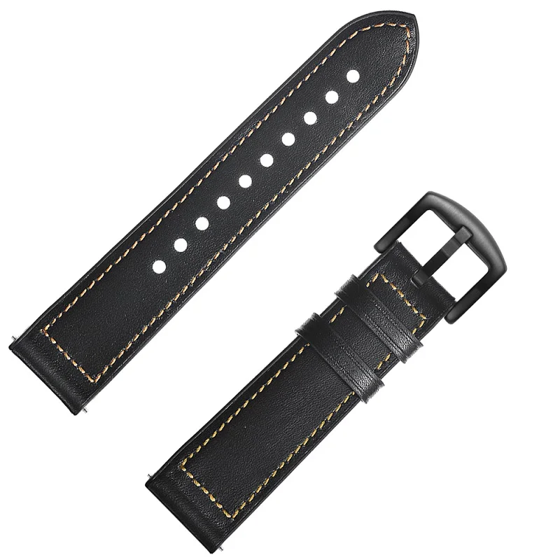 YHNUJM силиконовый кожаный ремешок для часов для samsung gear S3 Frontier/samsung galaxy 46 мм ремешок для наручных часов браслет 22 мм - Цвет: Black