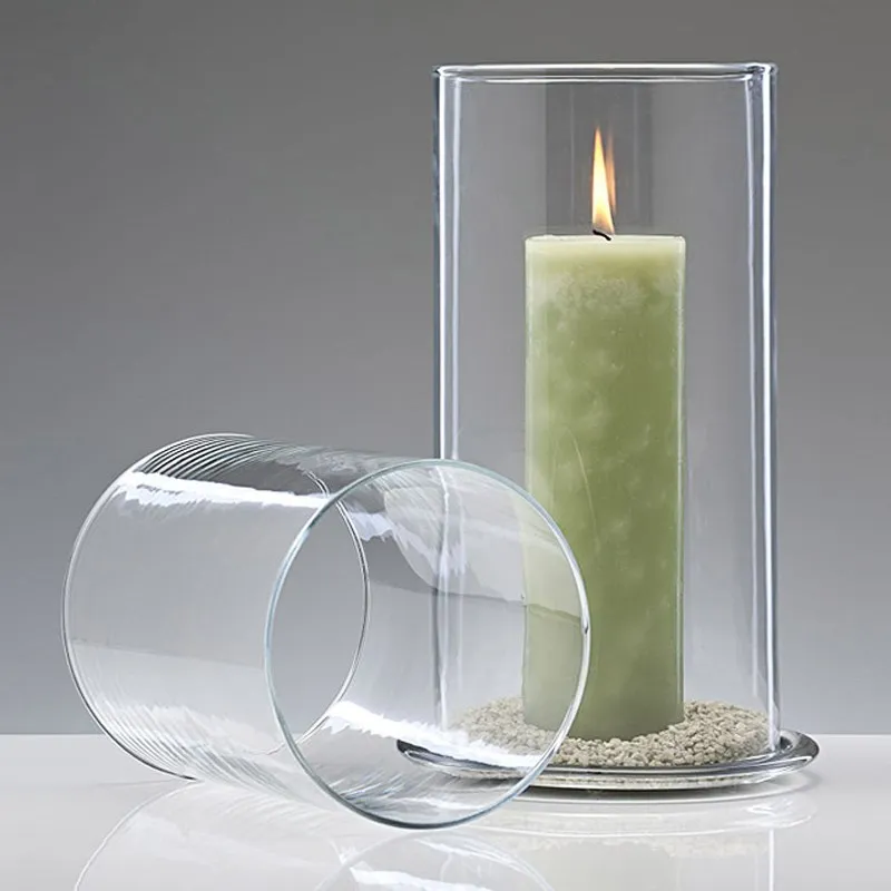 Candle Holders Dia 7cm Clear Glass Candle Holder for Home Wedding Decor
