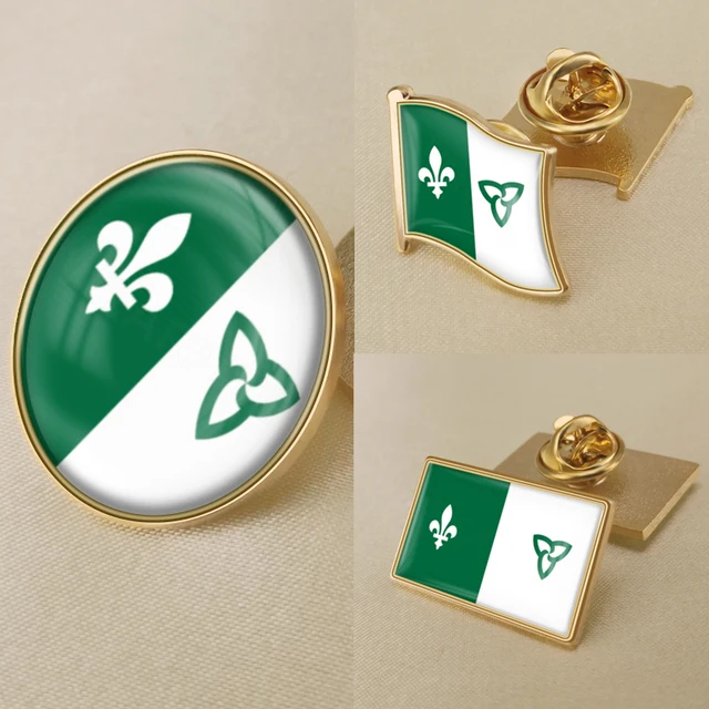 Franco Ontarian Flag Brooch Badges Lapel Pins