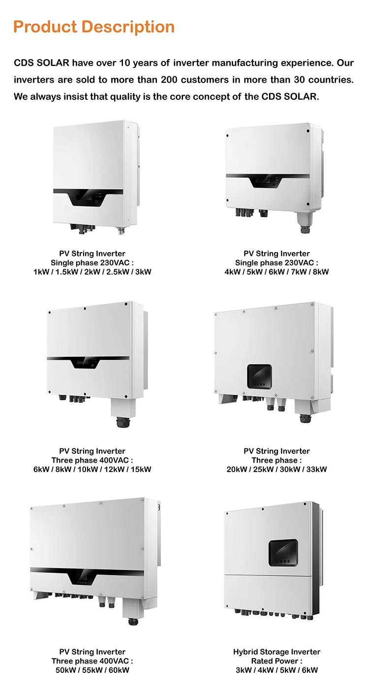 3kw 5kw 10kw 20kw 30kw Growatt Solar Inverter On Grid Electric Power Inverter