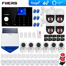 Sistema de alarma 4G Tuya, Alexa, Wifi, GSM, cámara exterior, alarma de seguridad, sistema de alarma antirrobo para el hogar, sirena Solar