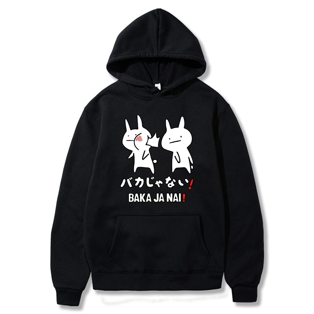 Аниме Baka Rabbit хип-хоп толстовки для мужчин Harajuku модная уличная толстовка с
