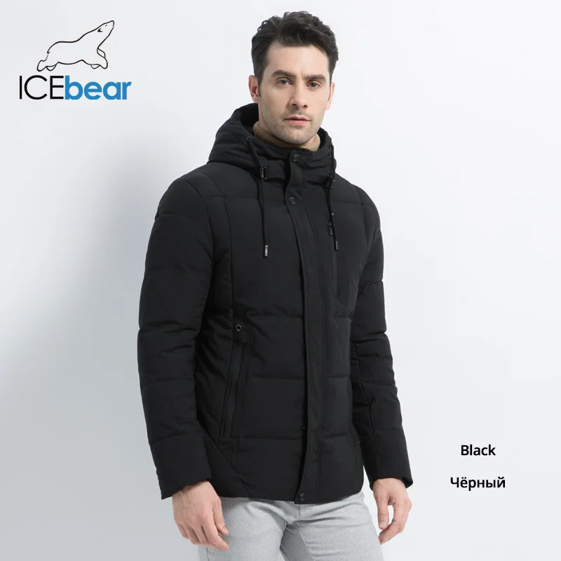 ICEbear, новинка, зимняя Модная брендовая мужская куртка, простая модная куртка с капюшоном, вязаные мужские куртки с манжетами, MWD18926D - Цвет: M902