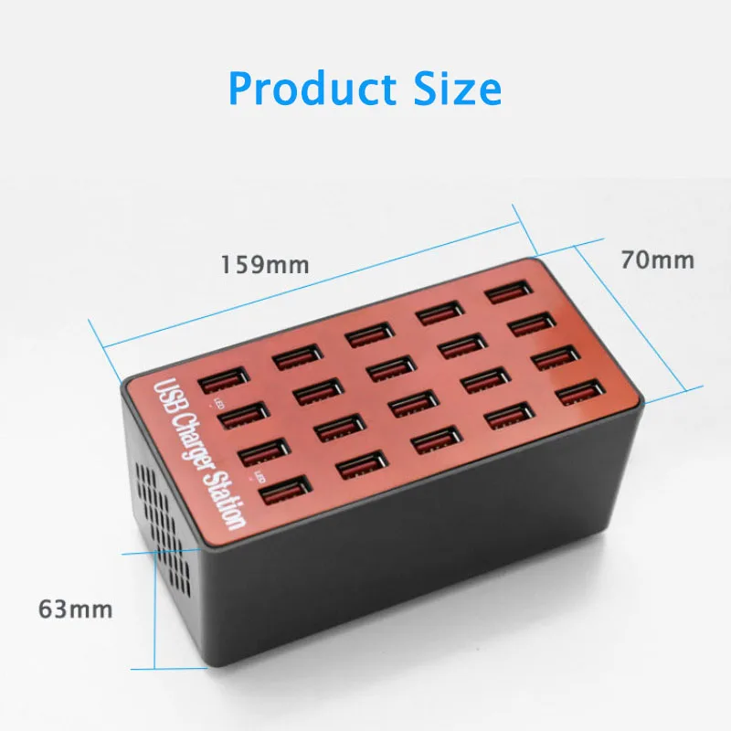 90 Вт умное зарядное устройство USB 20 портов usb-хаб Quicky зарядная станция адаптер питания универсальный для iPhone iPad samsung huawei xiaomi