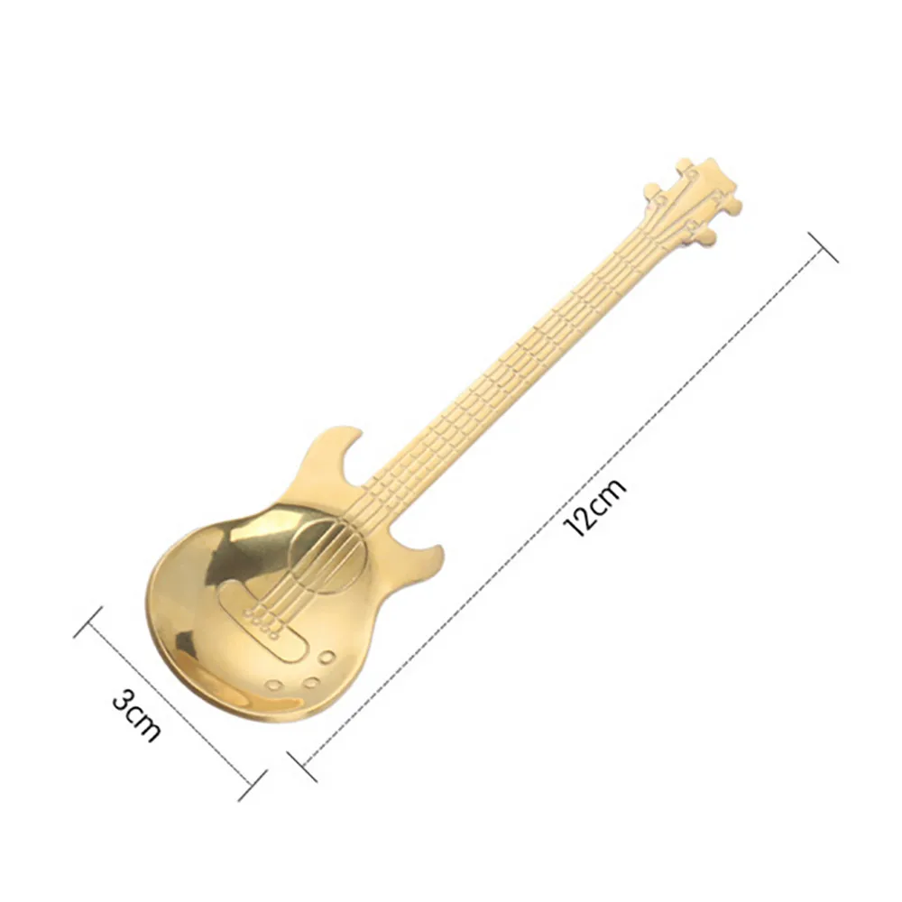 Нержавеющая сталь гитара ложки Радужная кофейная/чайная ложка столовые приборы питьевые инструменты музыкальная тема чай перемешивание ложка для мороженого совок