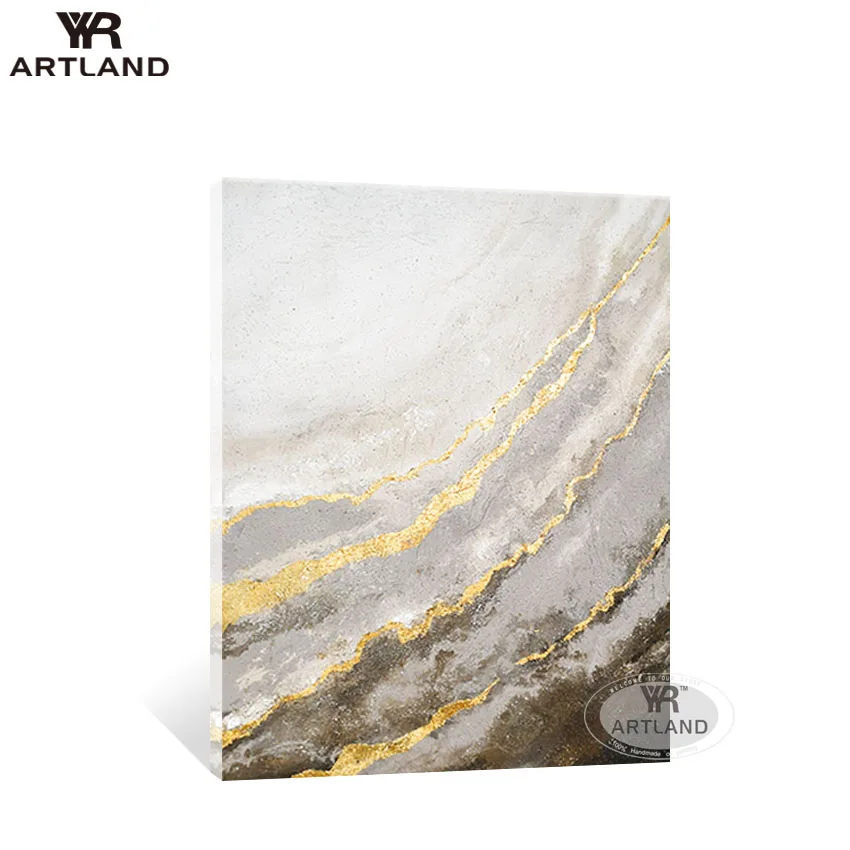 YYR-ARTLAND, Новогоднее украшение для дома на стену, ручная работа, картины маслом на холсте, Золотая живопись, подвесные картины для гостиной