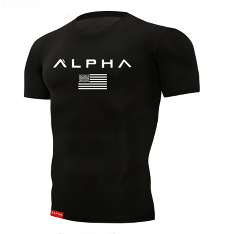 Крутые мужские футболки, модная футболка ALPHA Industries, хлопковая футболка с коротким рукавом, летняя стильная удобная футболка, размер M-4XL - Цвет: 1